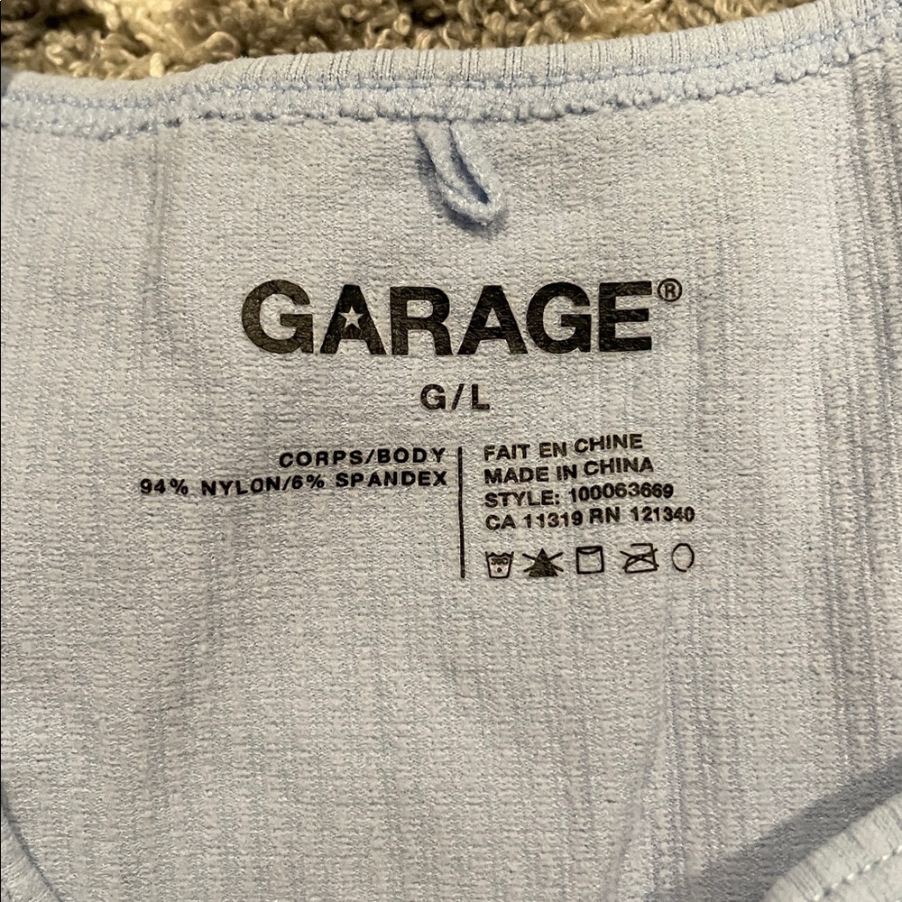 Garage Light Gray Ribbed Crop Top - Picture 2 of 3